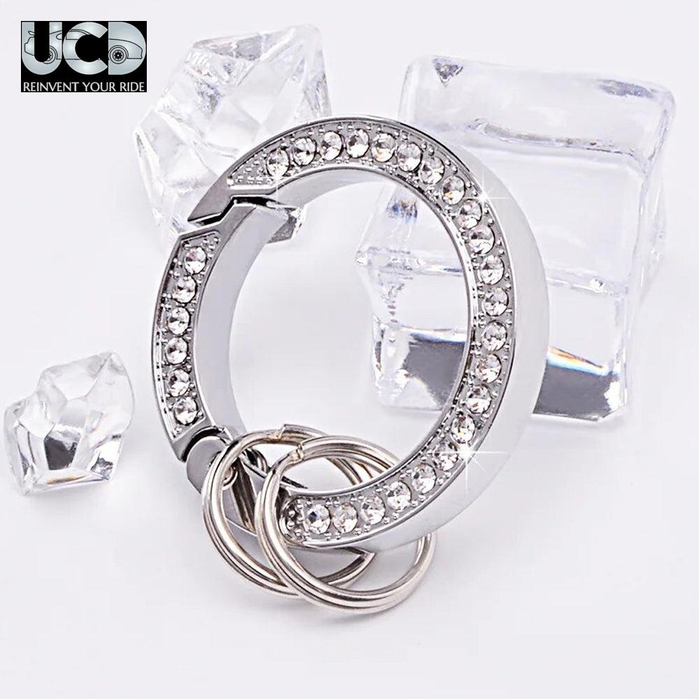 Fashion Luxury Keychain Crystal O Ring Spring Keyfob Metal Connecting