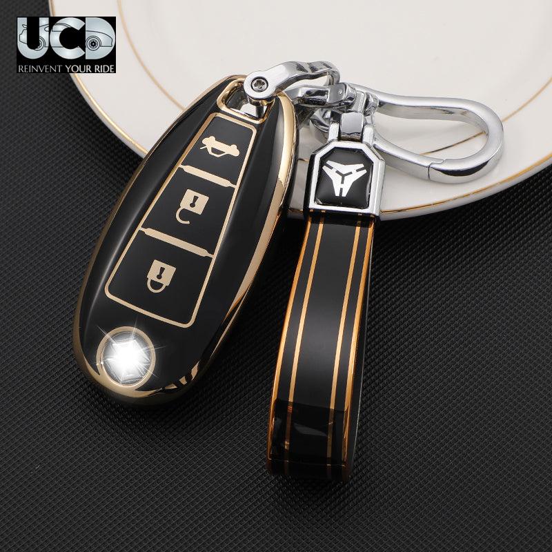 TPU Gold Series Car Key Cover For Suzuki Brezza