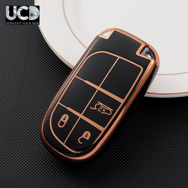 TPU Gold Series Car Key Cover For Jeep Meridian