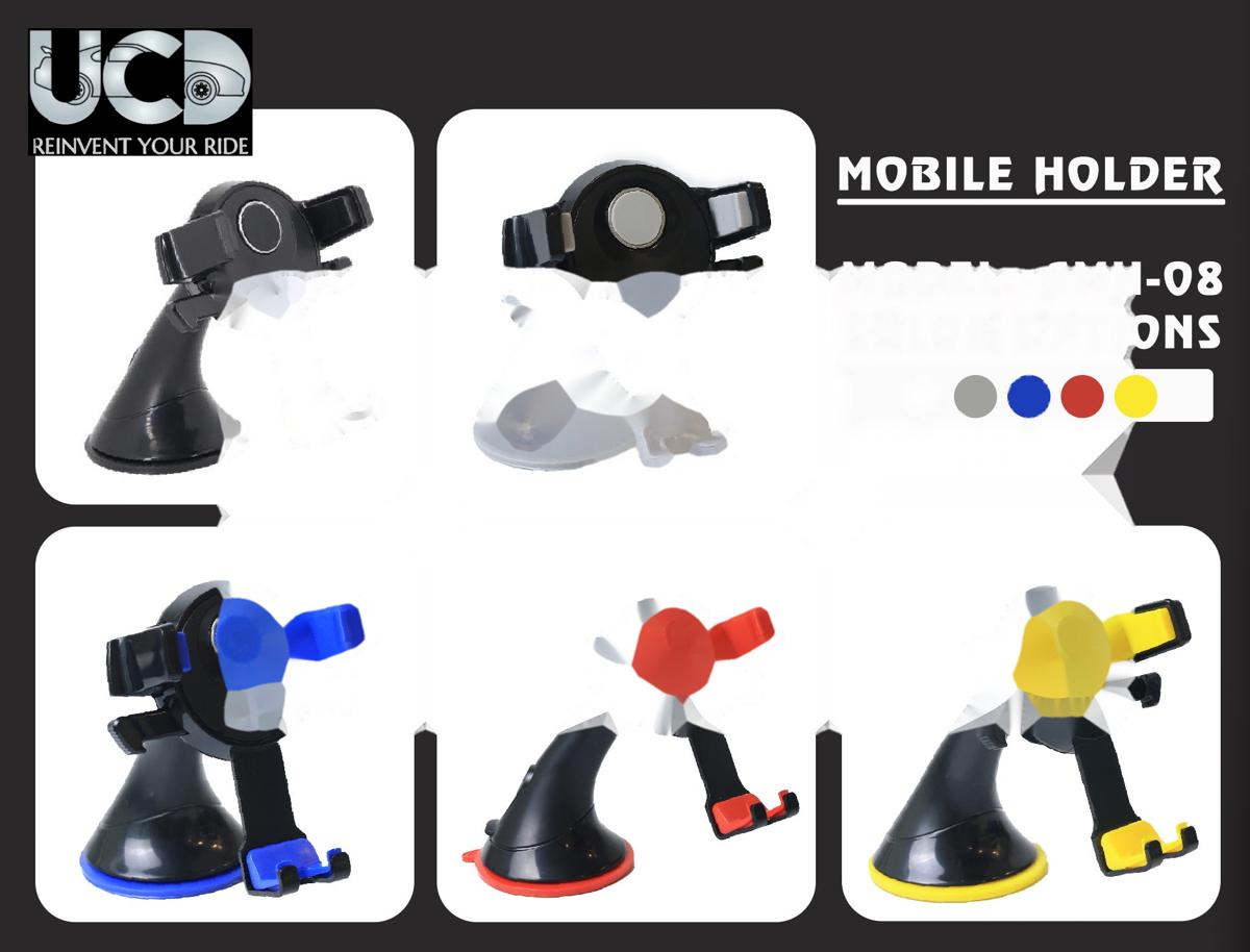 Universal Car Mobile Holder, Sleek Design and Powerful Suction for Car Dashboard, Windscreen & Table Desk 360 Rotation