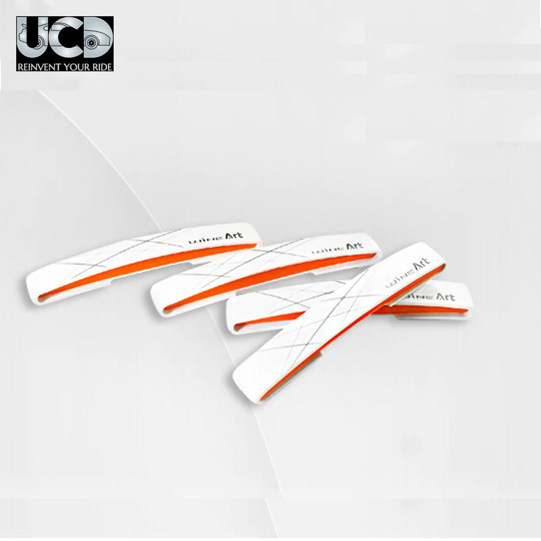 Car Wine Decoline Reflector Door Guard Edge Protector Set Of 4Pcs In White