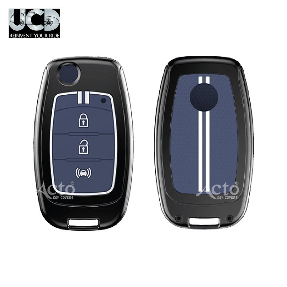 Metal Sapphire Key Cover and Key Chain Compatible with Mahindra Xuv300 Pack of 1 Set (Glow in the Night)
