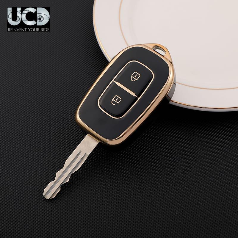 TPU Gold Series Car Key Cover For Renault Kwid