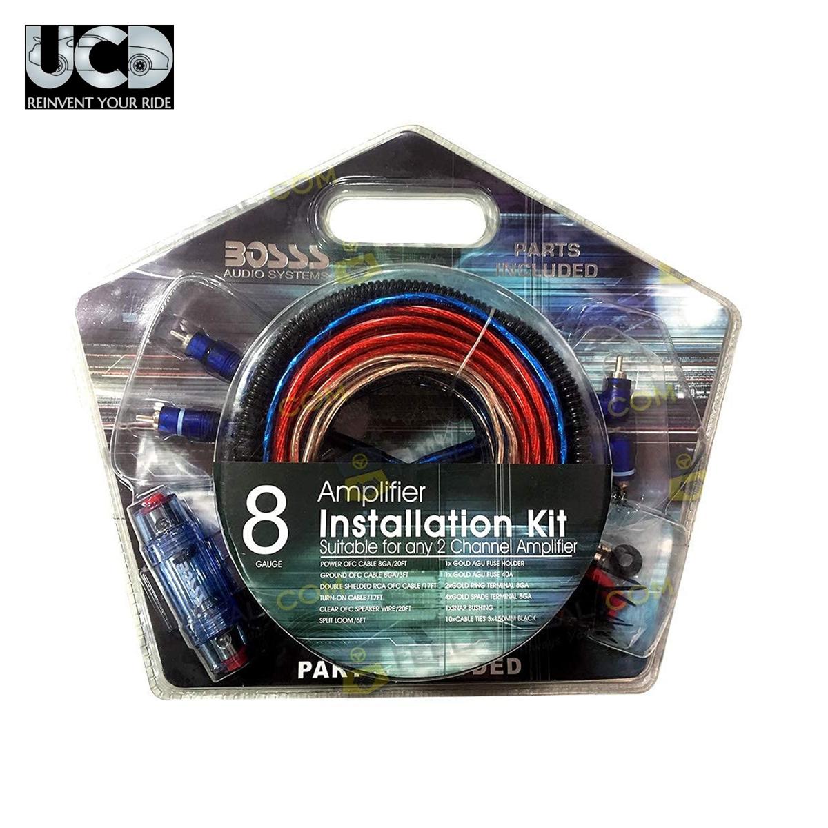 Boss Audio Systems EK8 8 Gauge Amplifier Installation Wiring Kit Radio, Subwoofers and Speakers