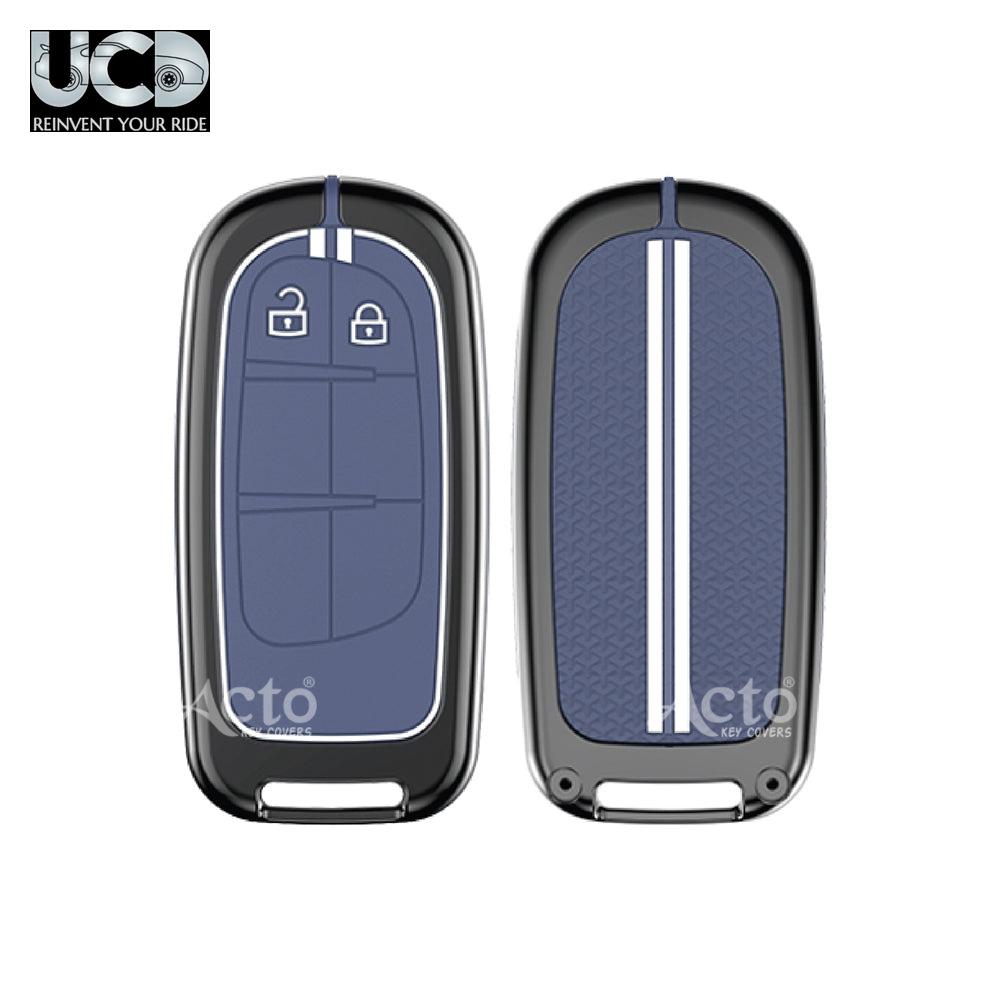 Metal Sapphire Key Cover and Key chain Jeep Compass & Compass Trailhawk Compatible with Pack of 1 Set (Glow in the Night)