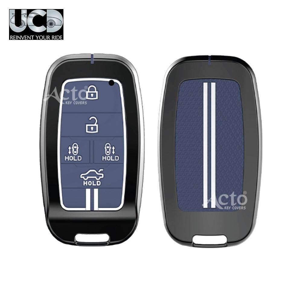 Metal Sapphire Key Cover and Key chain KIA Carnival Compatible with Pack of 1 Set (Glow in the Night)