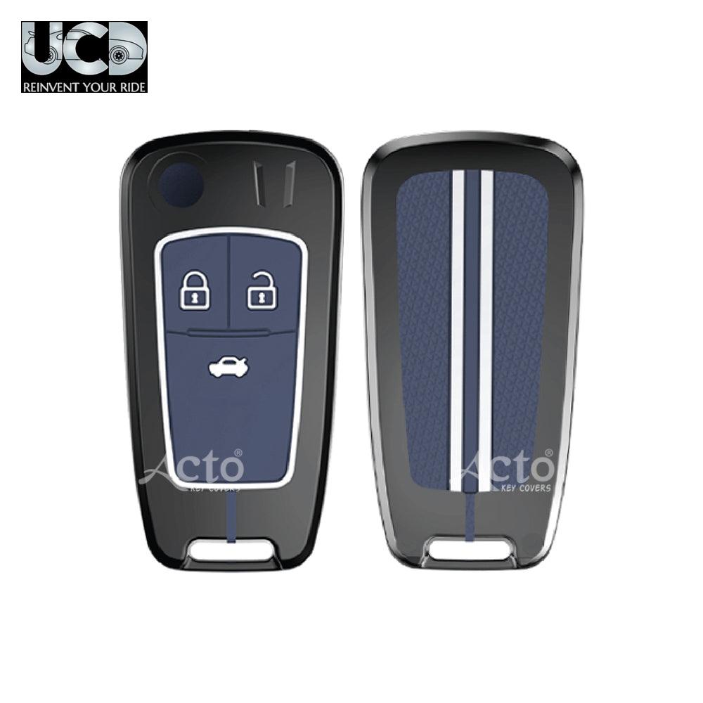Metal Sapphire Key Cover and Key chain Compatible with Chevrolet Cruze Pack of 1 Set (Glow in the Night)