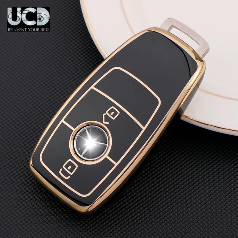 TPU Gold Series Car Key Cover For Mercedes S-Class