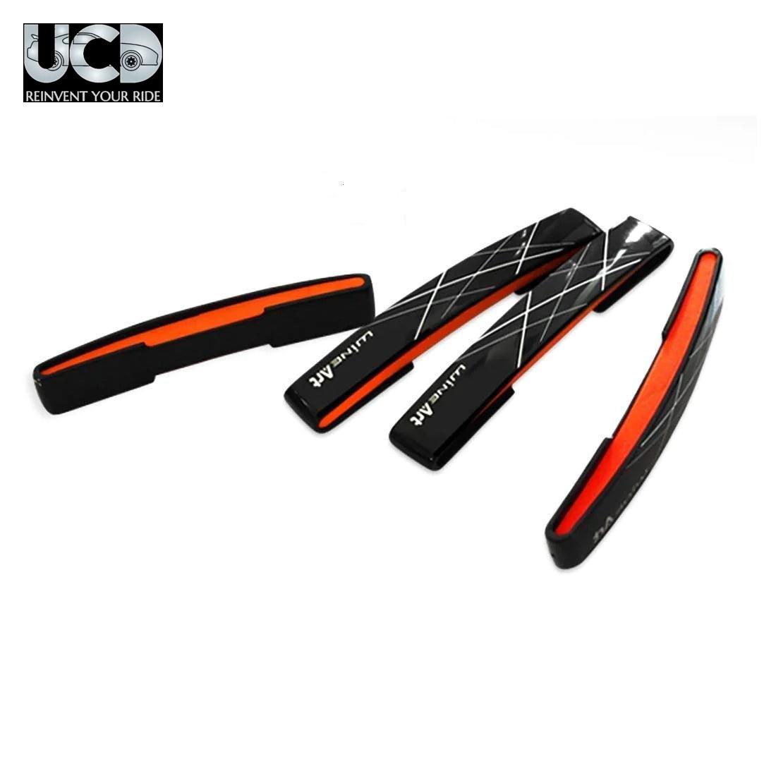 Car Wine Decoline Reflector Door Guard Edge Protector Set Of 4Pcs In Blk