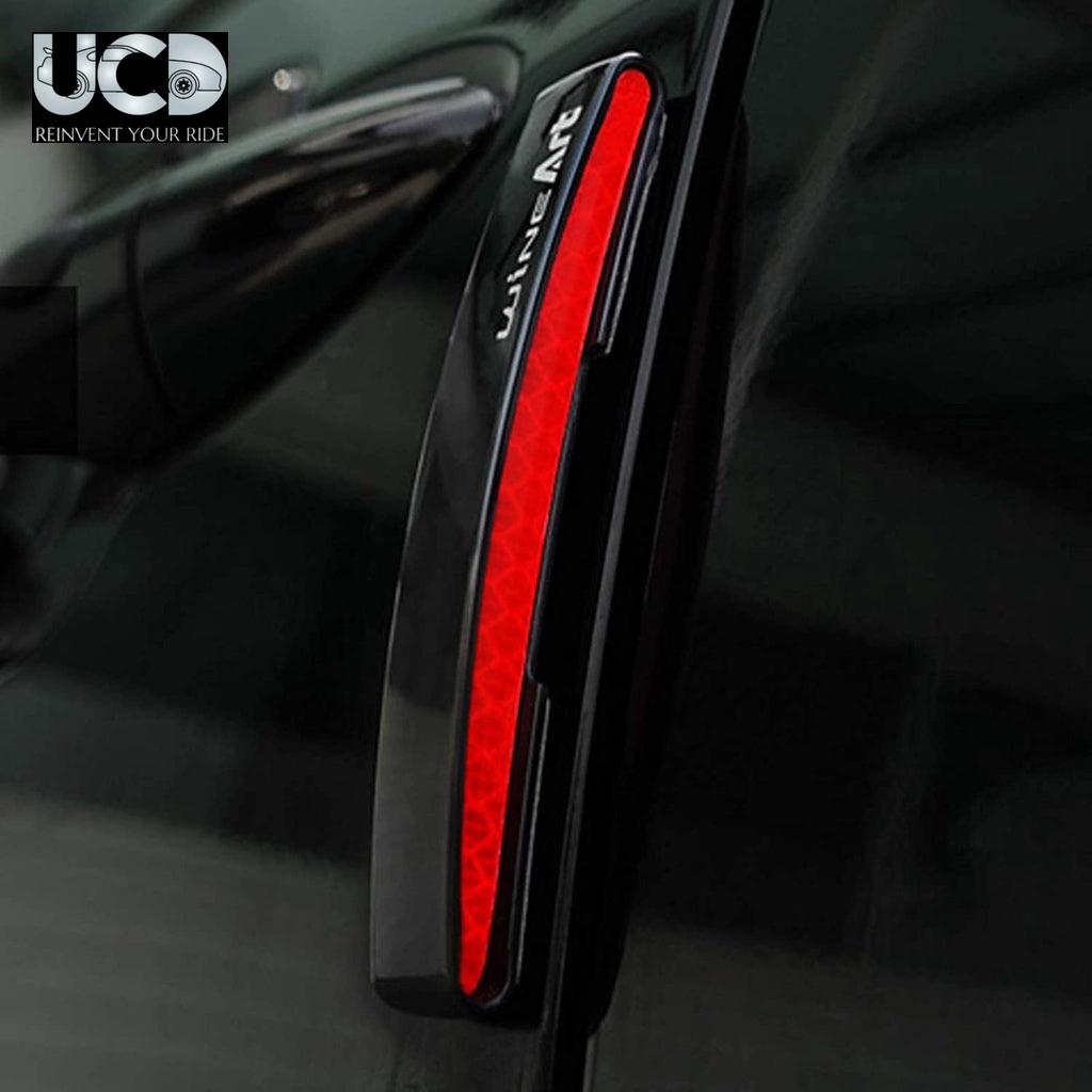 Car Wine Art Reflector Door Guard Edge Protector Set Of 4Pcs In Black