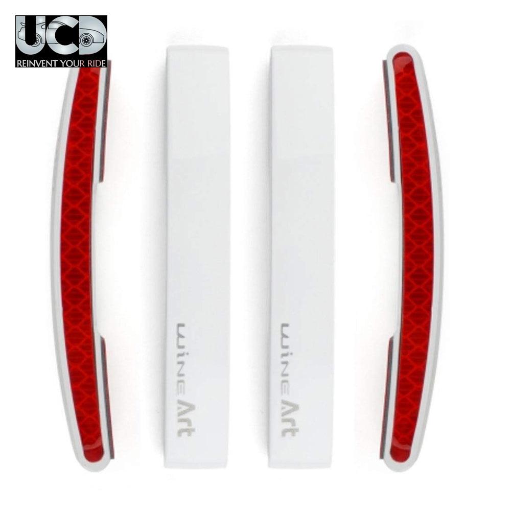 Car Wine Art Reflector Door Guard Edge Protector Set Of 4Pcs In White