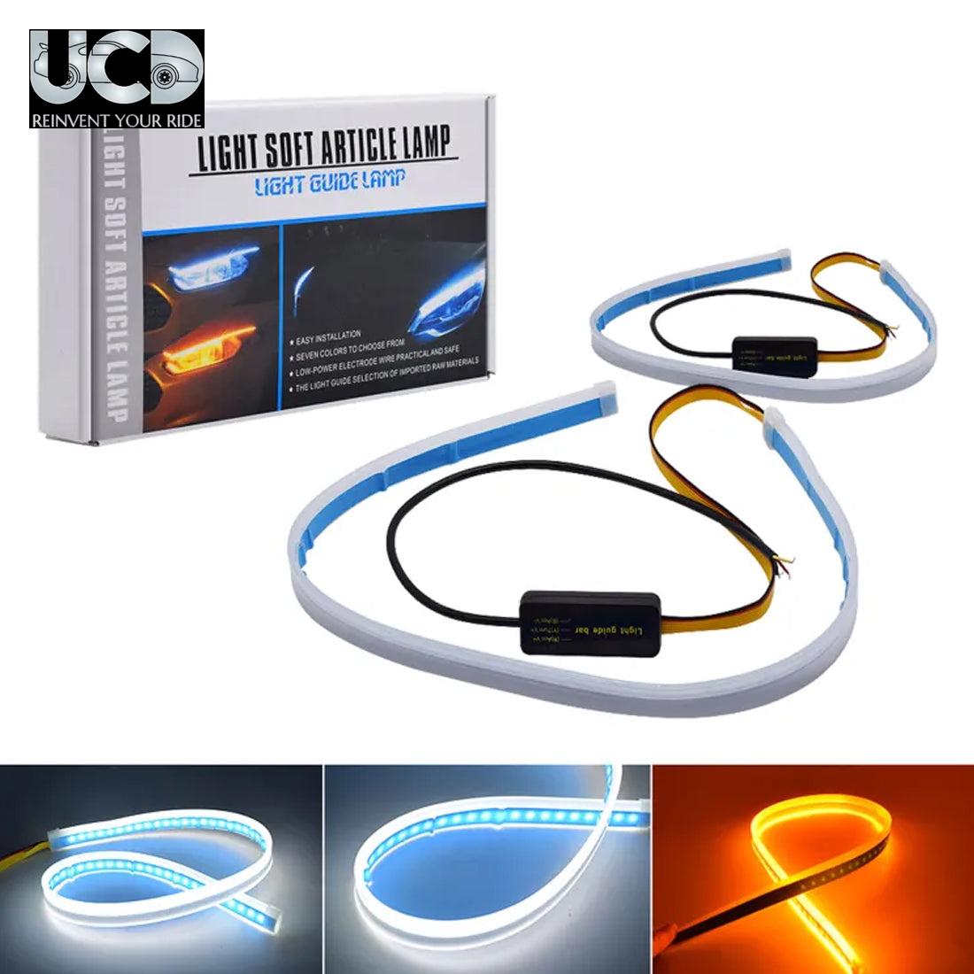 Universal Car Indicator & Headlight Led Strip Light Daytime Running Light Pack of 2 Pcs