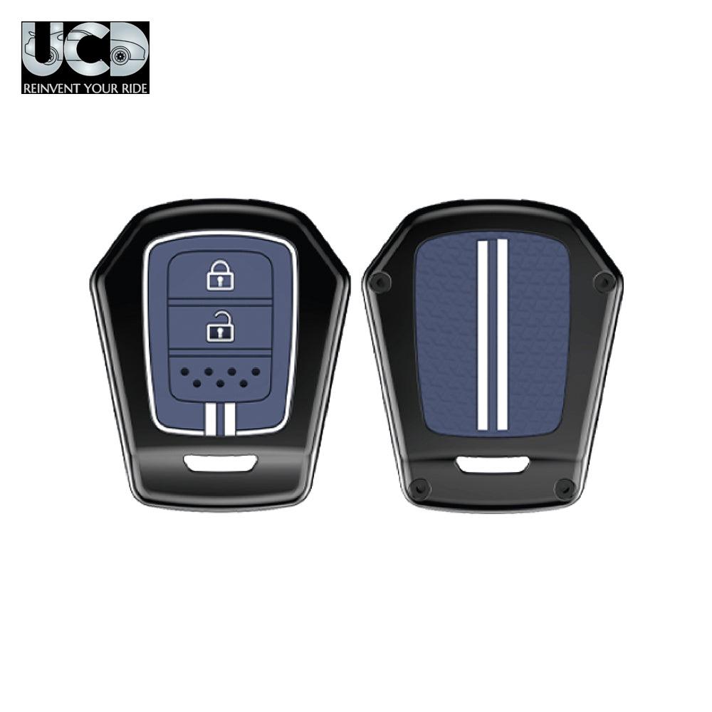 Metal Sapphire Key Cover and Key chain Compatible with Honda Amaze Pack of 1 Set (Glow in the Night)