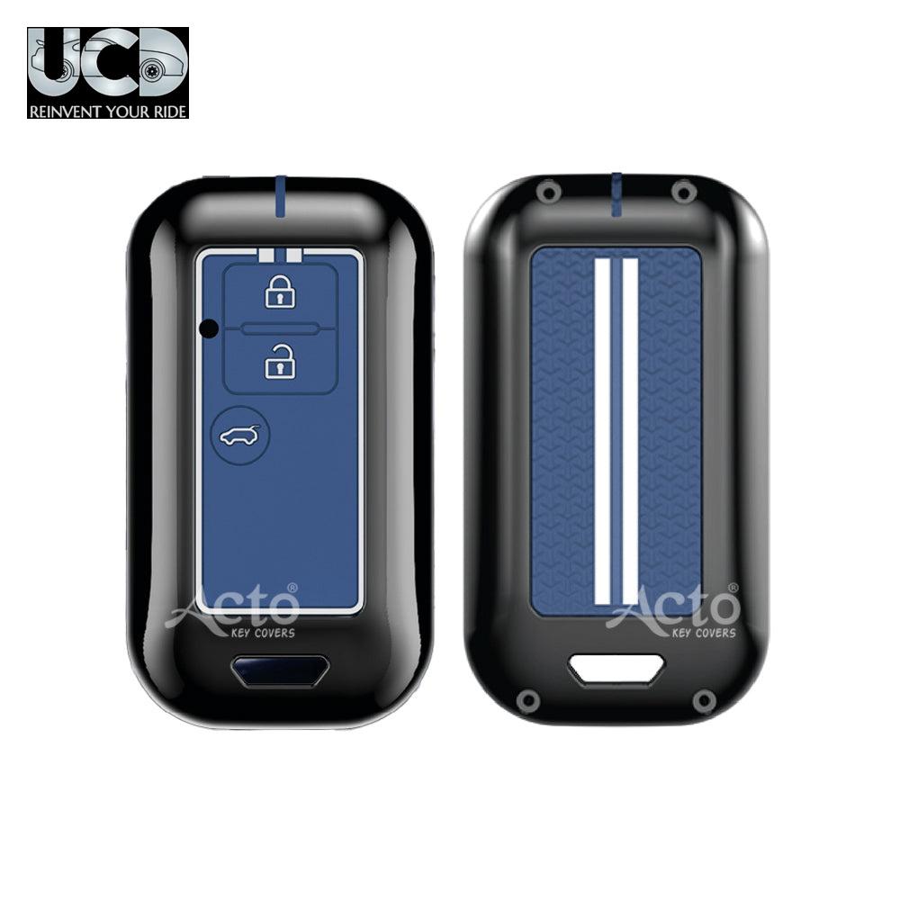 Metal Sapphire Key Cover and Key chain Compatible with Suzuki New Dzire I New Ertiga Pack of 1 Set (Glow in the Night)