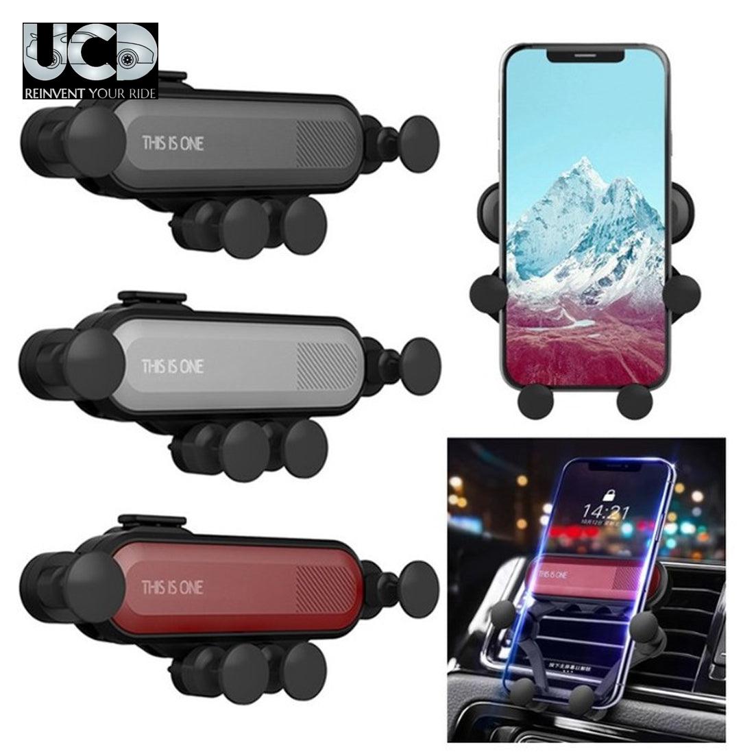 CAR MOBILE HOLDER 4-DOTT IN BLACK COLOR PACK OF 1 FOR AC VENT