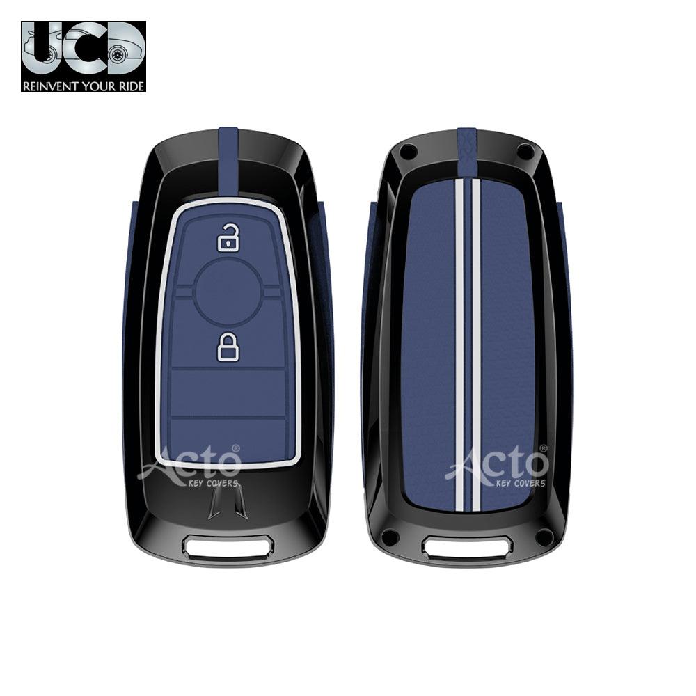 Metal Sapphire Key Cover and Key chain Compatible with Ford New Endeavour Pack of 1 Set (Glow in the Night)