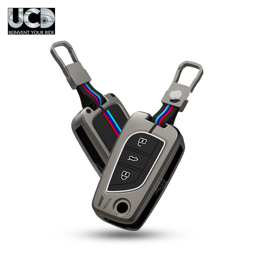 Car Key Cover Metal Silicone Compatible with Toyota
