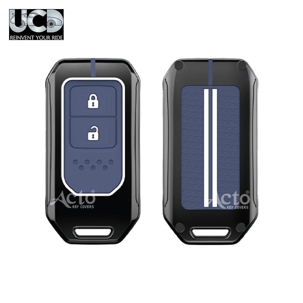 Metal Sapphire Key Cover and Key chain Compatible with Honda WR-V Pack of 1 Set (Glow in the Night)