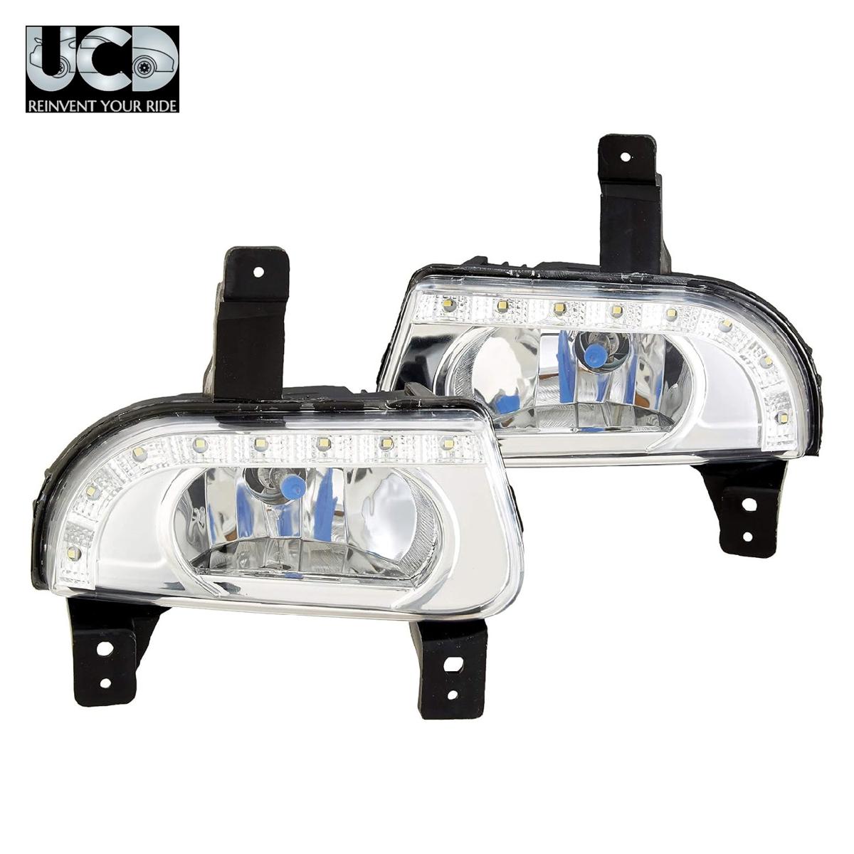 Car Fog Light with DRL LED and Wiring Harness and Switch Set of 2 Compatible with Mahindra Bolero Neo