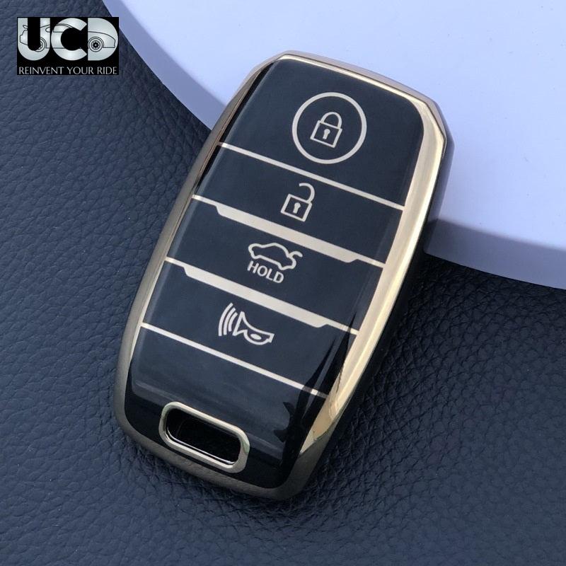 TPU Gold Series Car Key Cover For Kia Seltos