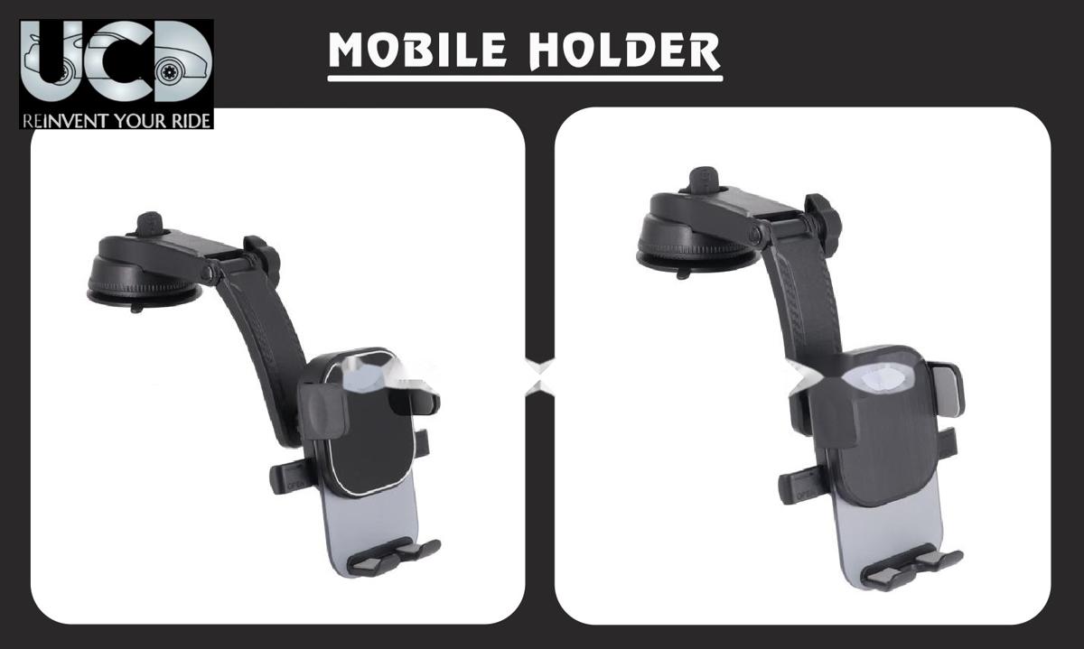 Universal Premium Car Mobile Holder for Dashboard, Windscreen & Table Desk 360 Rotating gun turret Silicon anti-skid