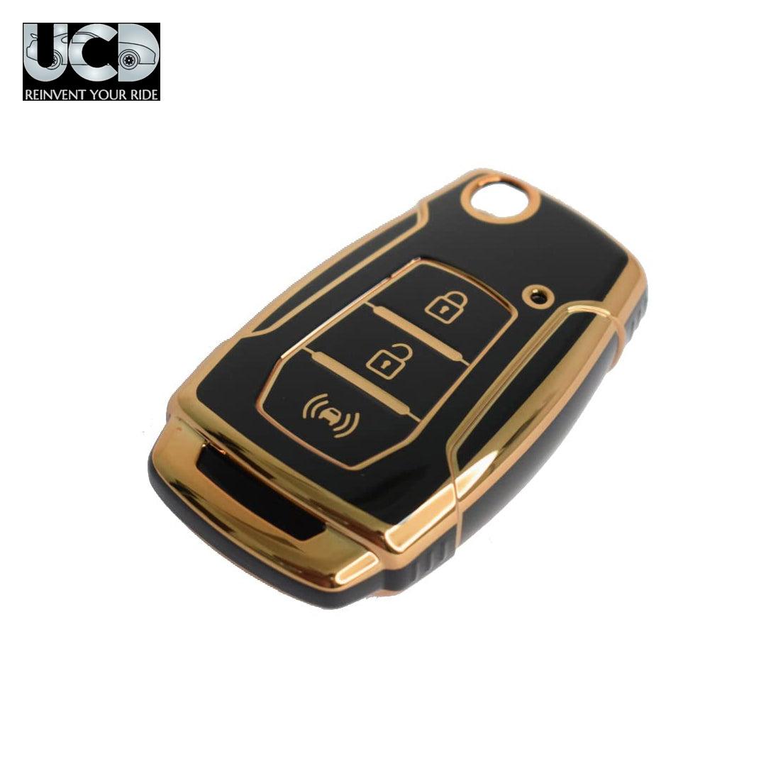 TPU Gold Series Car Key Cover For Mahindra Xuv 300