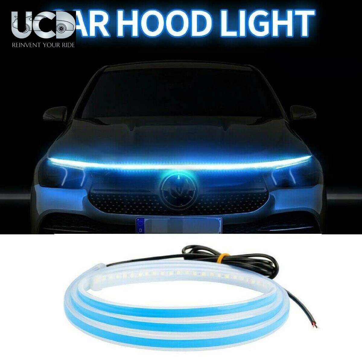 Car Hood Light Exterior Flexible Car Strip White Lights, Dynamic Car LED Strip Light Running Light Strip for Car
