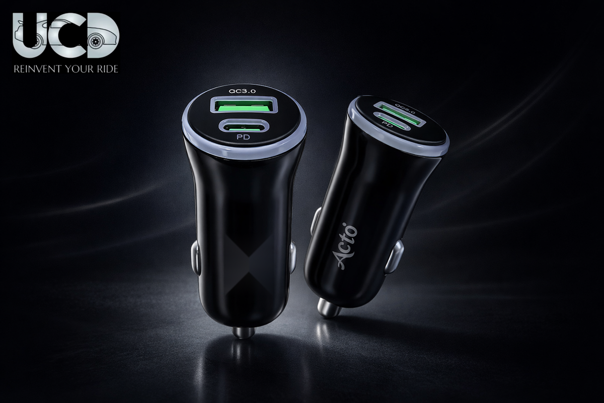 Saturn Car Mobile Charger with C to C Data Cable Fast Output QC3.0+30W PD Charger Pack of 1 Pcs