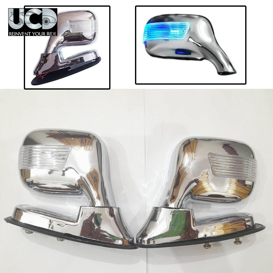 Car Bonnet Front Fender Chrome Bonnet Mirror With Indicator (set of 2)
