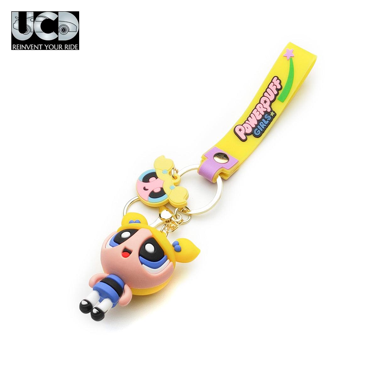 3D PVC Cartoon Keychain Powerpuff Girls Bubbles