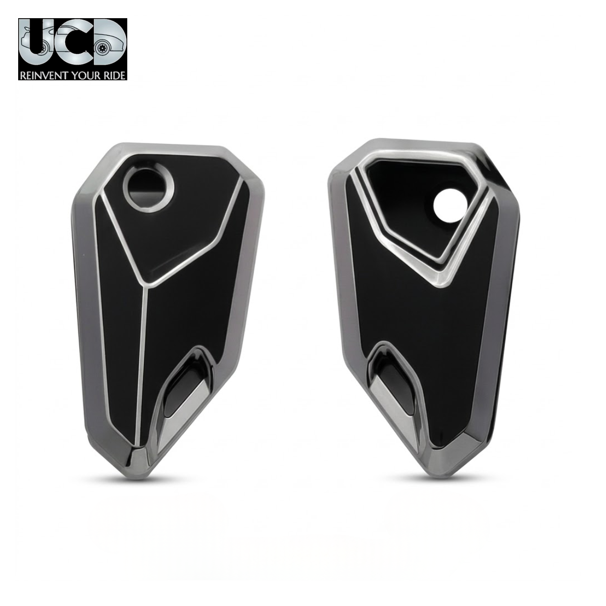 Chromium Series Bike Key Cover Compatible with Hero, Royal Enfield, Bajaj, TVS, Yamaha & Honda Flip Key | Premium Chrome Finish Hard Case | 360° Protection | Scratch Resistant | Keychain Included (Pack of 1)