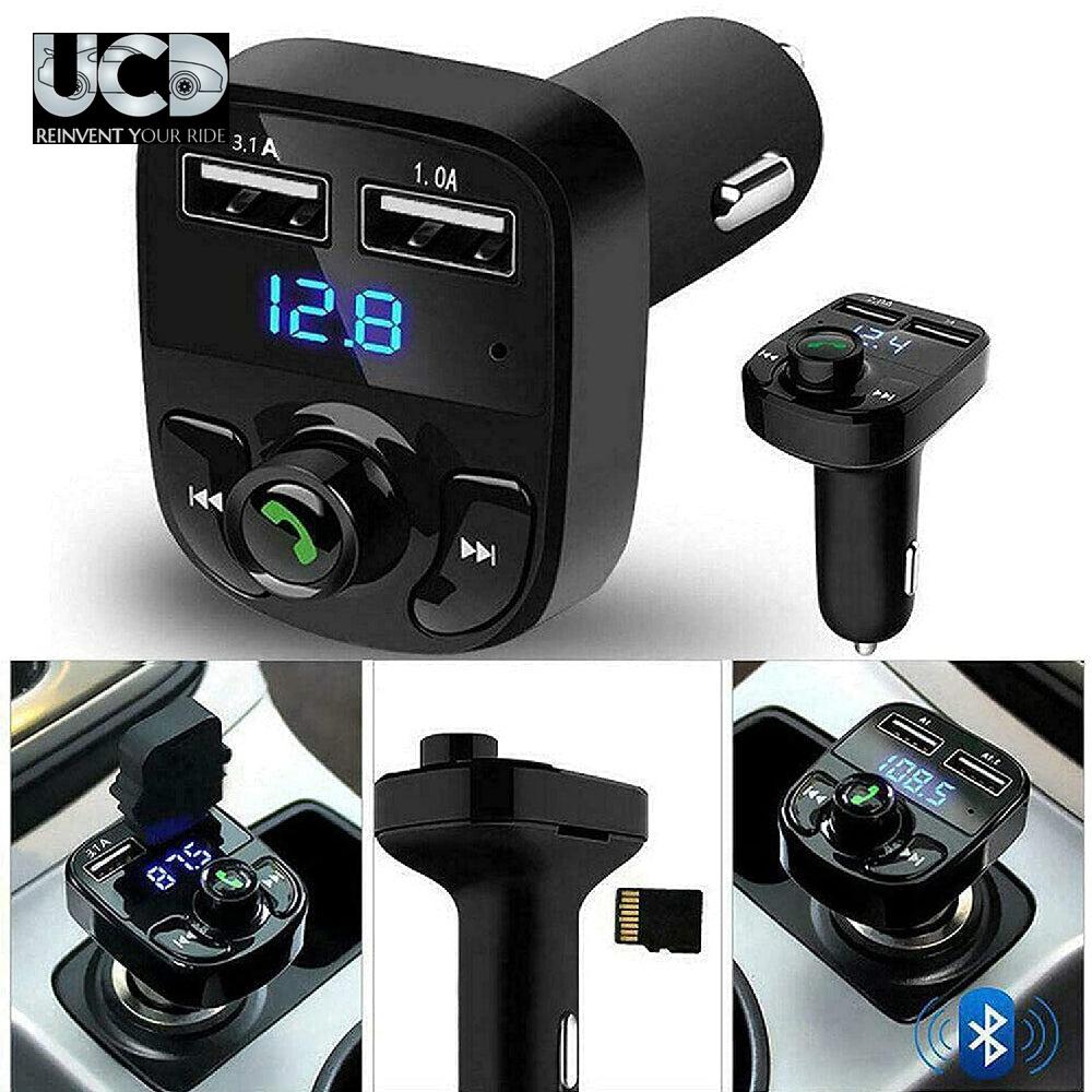 Car X8 Bluetooth Device with Call Receiver for Music System, FM Transmitter Mp3 Audio Music Stereo, Dual USB Port.