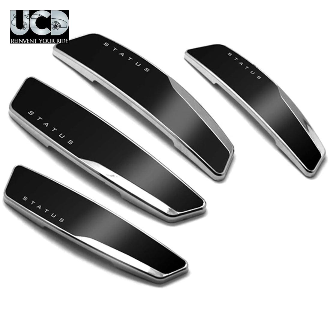 Car Status High Glossy Door Guard Edge Protector Set Of 4Pcs In Black