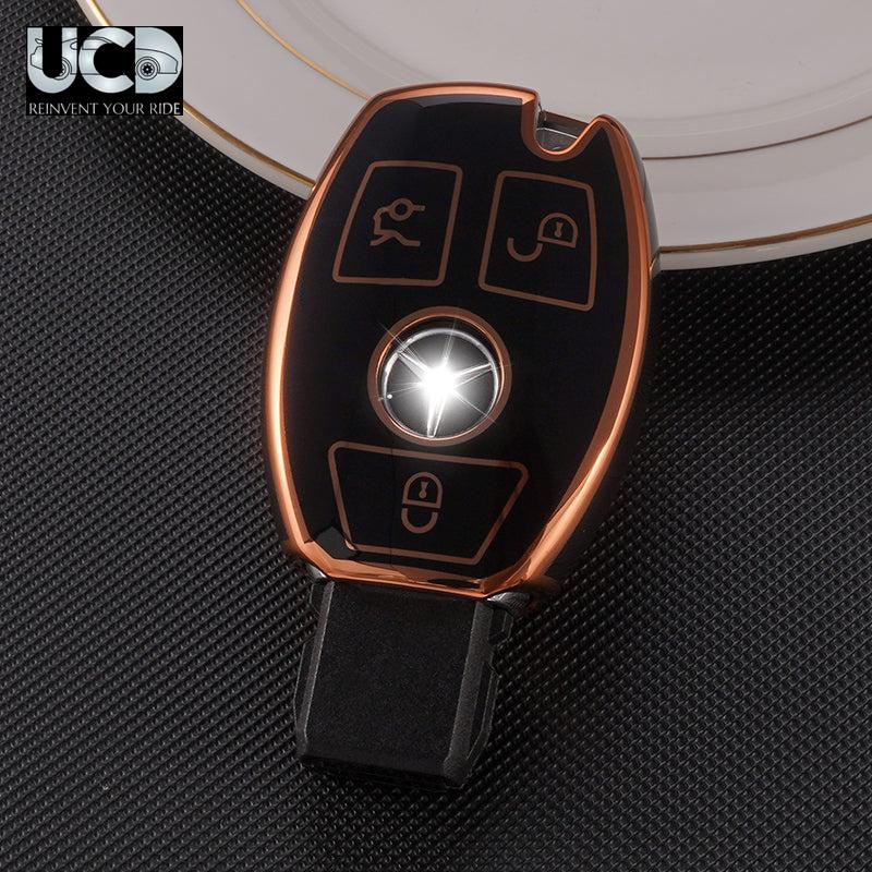 TPU Gold Series Car Key Cover For Mercedes M-Class