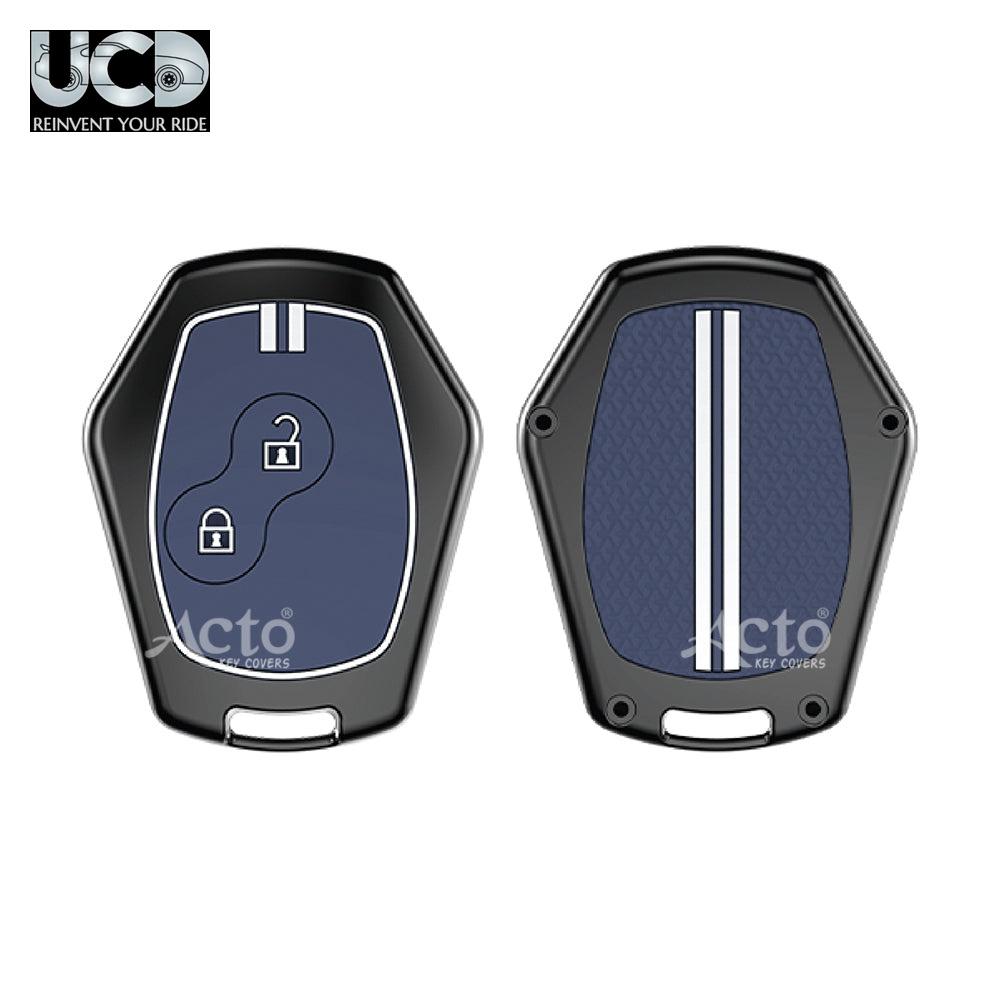 Metal Sapphire Key Cover and Key chain Renault Duster, Lodgy, Logan & Verito Compatible with Pack of 1 Set (Glow in the Night)