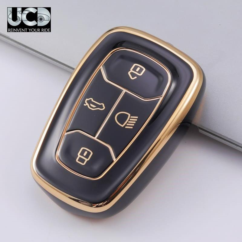 TPU Gold Series Car Key Cover For TATA Altroz