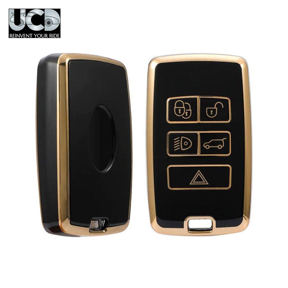 TPU Gold Series Car Key Cover With Diamond Key Ring For Land Rover Sports