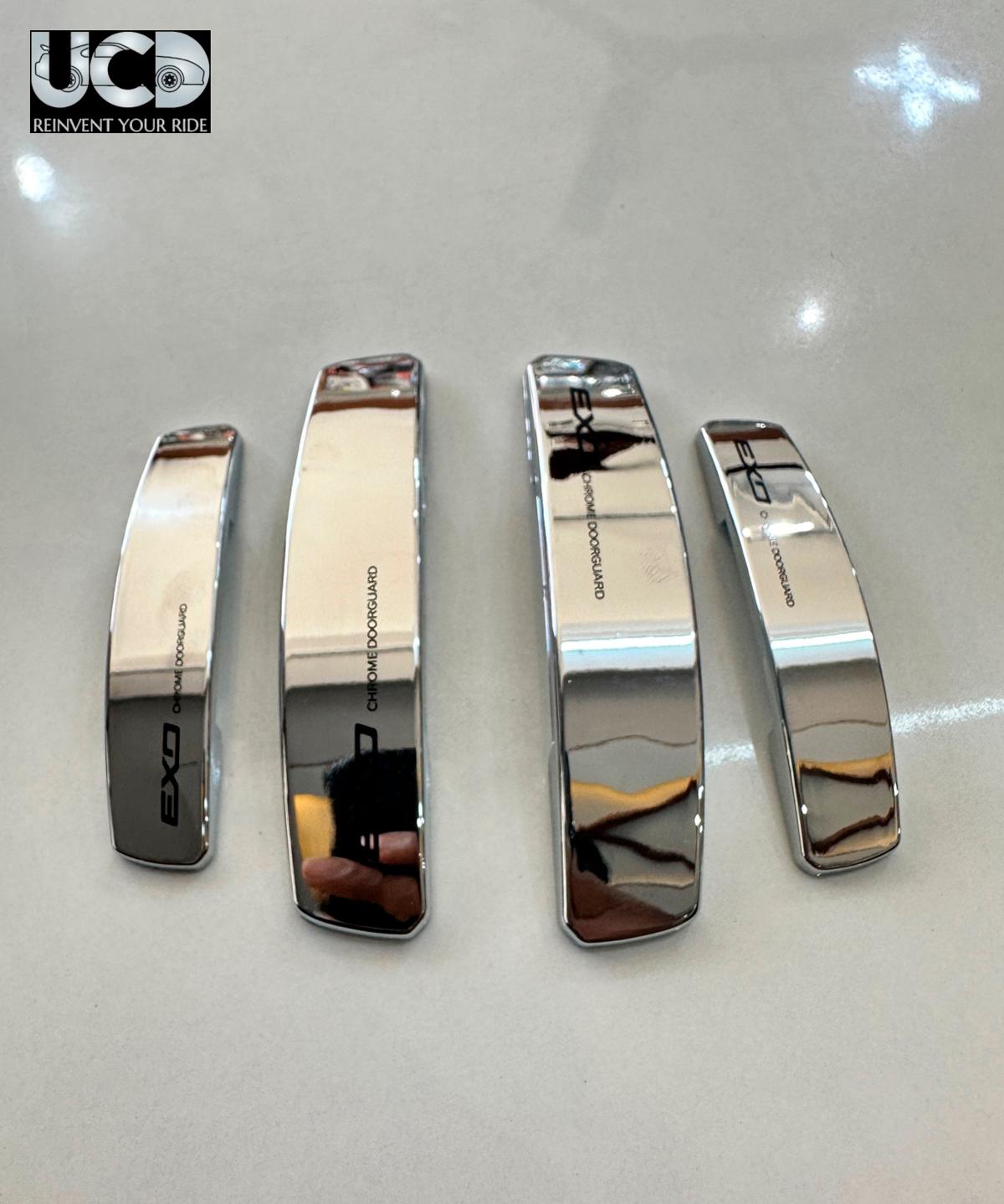 Car Exo Chrome Door Guard Edge Protector Set Of 4Pcs In Chrome