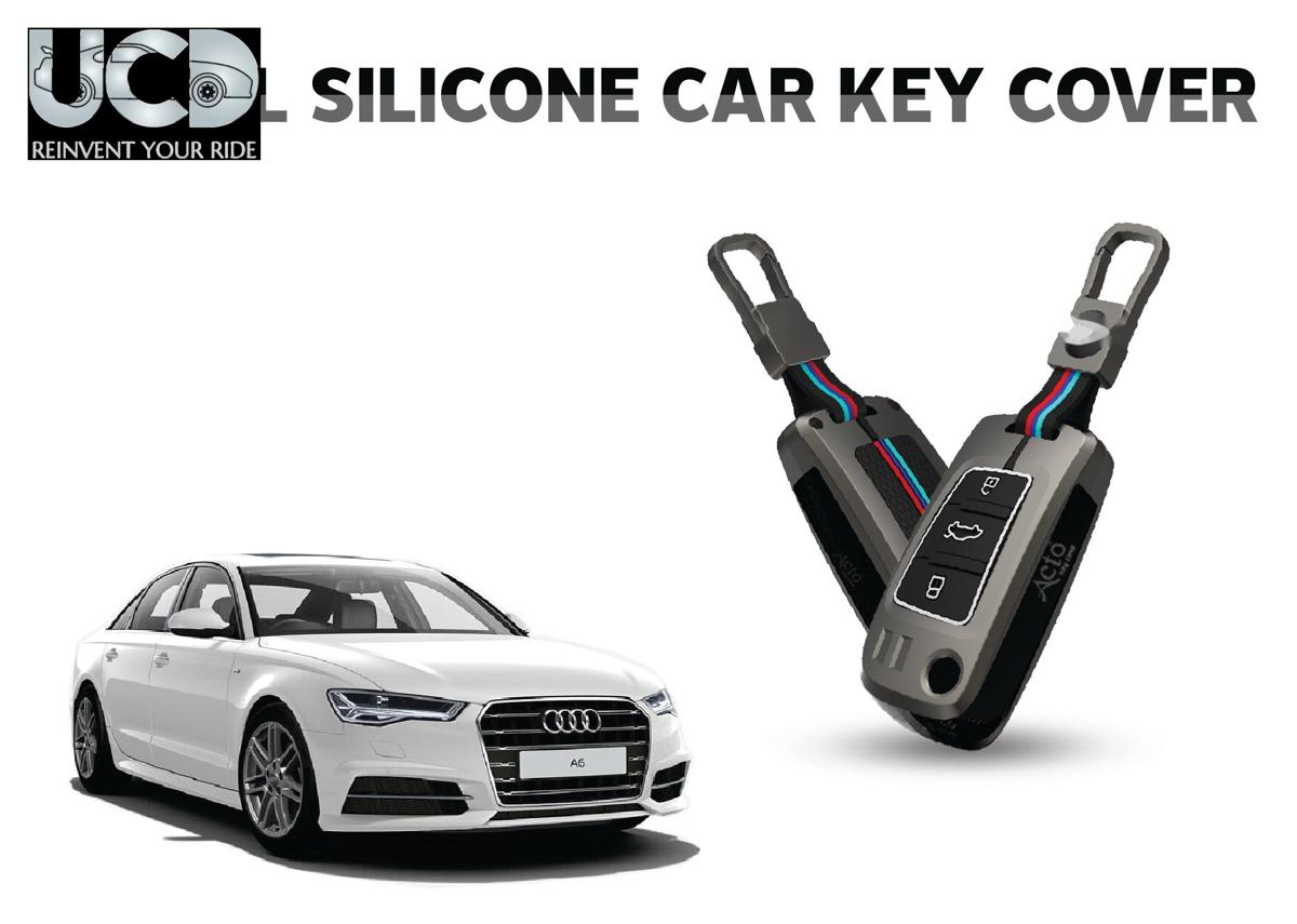 Car Key Cover Metal Silicone Compatible with Audi A6