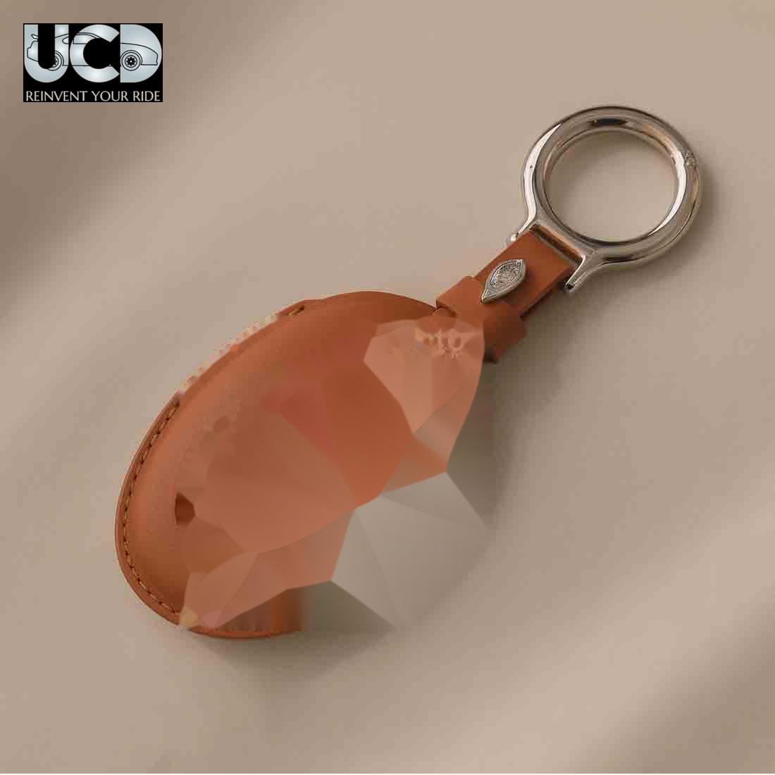 PU Leather Key Cover with Leather Key Chain Compatible with Hyundai Venue 2025+ 4 Button Smart Key Pack of 1 Pcs
