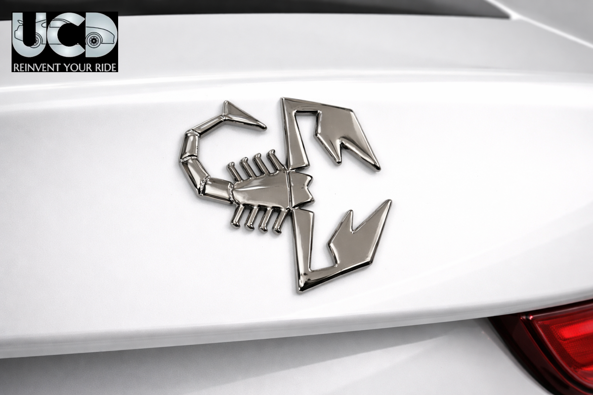 Urban Car Decor 3D Metal Scorpio Car Badge Emblem Sticker | Aluminum Alloy Chrome Finish Scorpion Decal | Self Adhesive Logo for Car, Bike Exterior Decoration