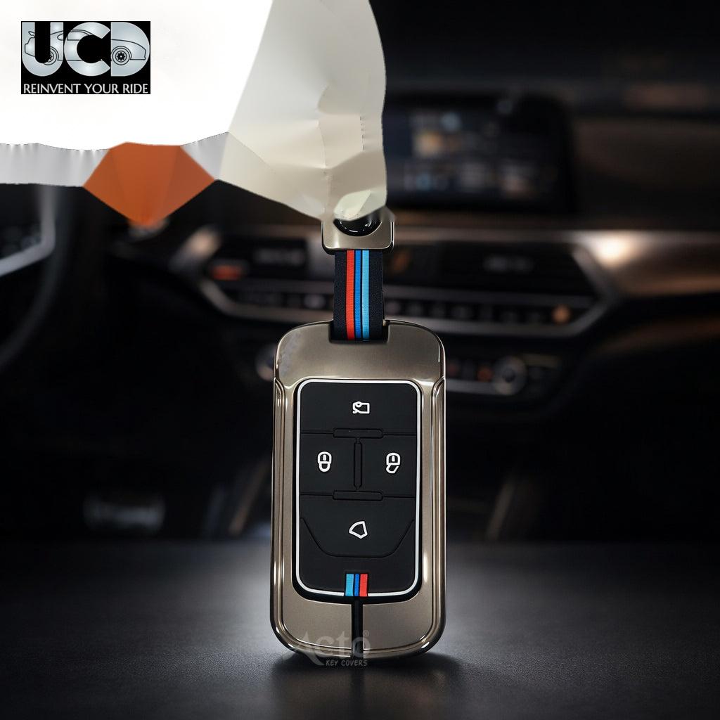 Metal Silicone Key Cover and Key Chain Compatible with Vinfast VF6 | VF7 4-Button Smart Key