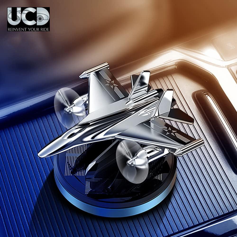 Car Air Freshener Fighter Aeroplane Perfume, Oil Solar Power Plane & Diffuser Airplane Aircraft Dashboard Perfume With Refills