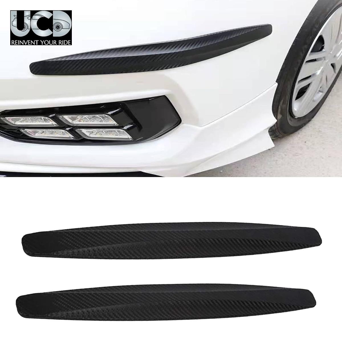 Car Bumper Protector for Car Corner Black Carbon Rubber Design Compatible with All Cars Set of 4