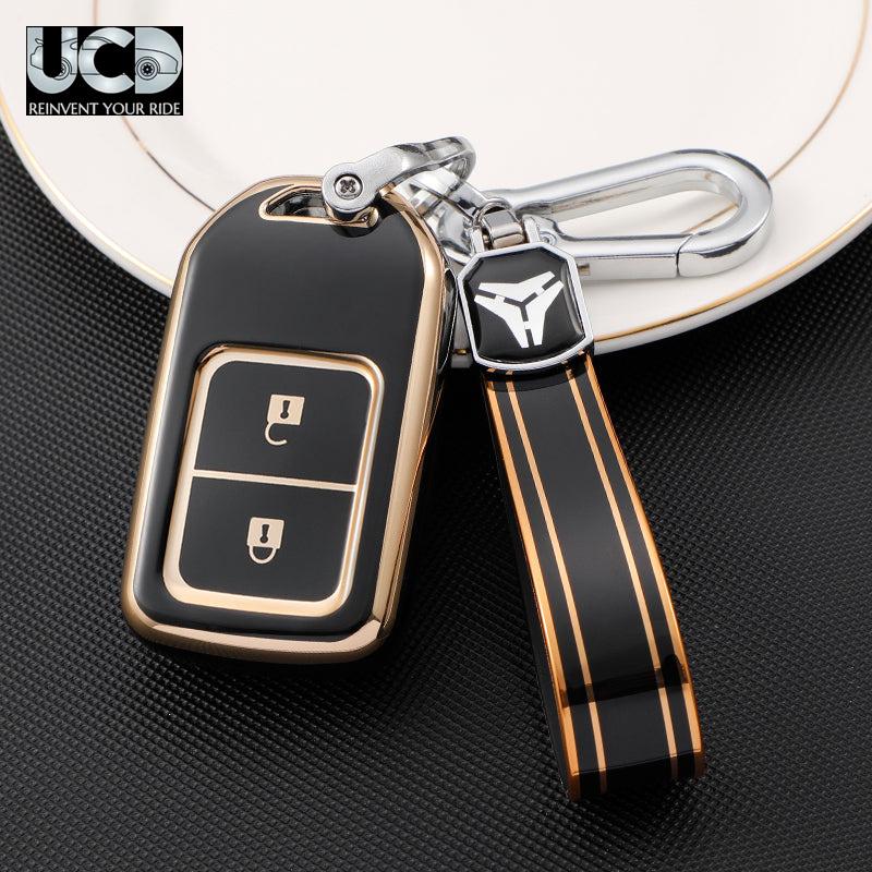 TPU Gold Series Car Key Cover With TPU Gold Key Chain For Honda CR-V