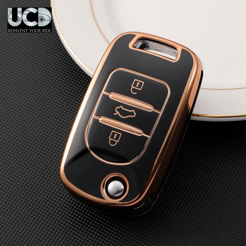 TPU Gold Series Car Key Cover For MG Hector Plus