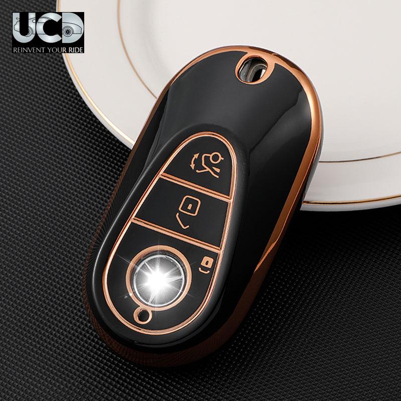 TPU Gold Series Car Key Cover For Mercedes S-Class