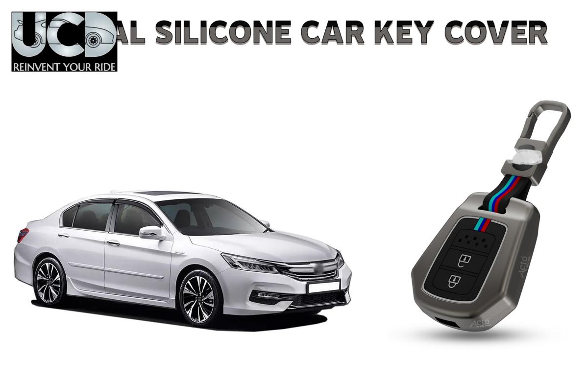 Car Key Cover Metal Silicone Compatible with Honda Accord