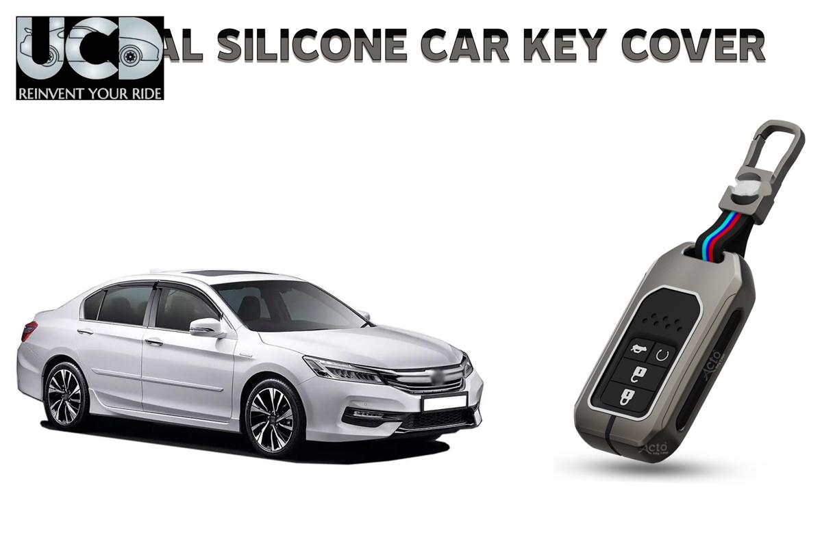 Car Key Cover Metal Silicone Compatible with Honda Accord