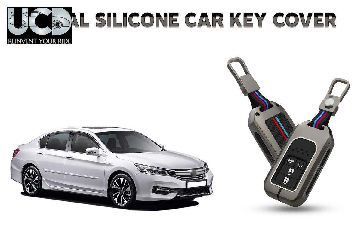 Car Key Cover Metal Silicone Compatible with Honda Accord